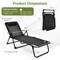 3 Piece Patio Chaise Lounge Set 2 Reclining Chairs with Table Black